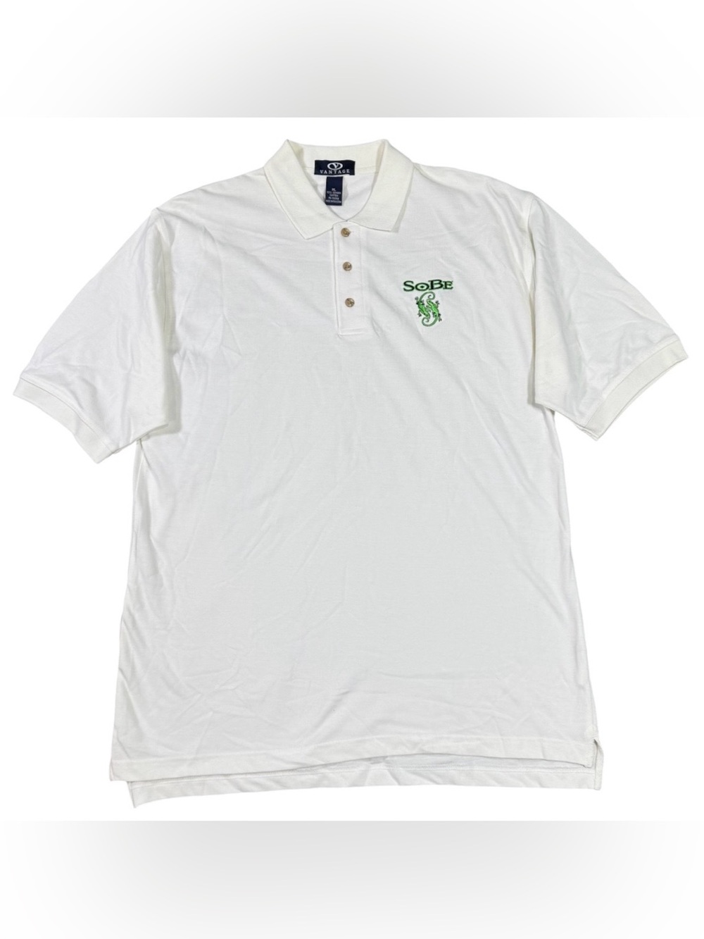Vintage 90’s Y2K SoBe Promotional Polo Shirt Oversized Pique Knit Men’s XL Rare